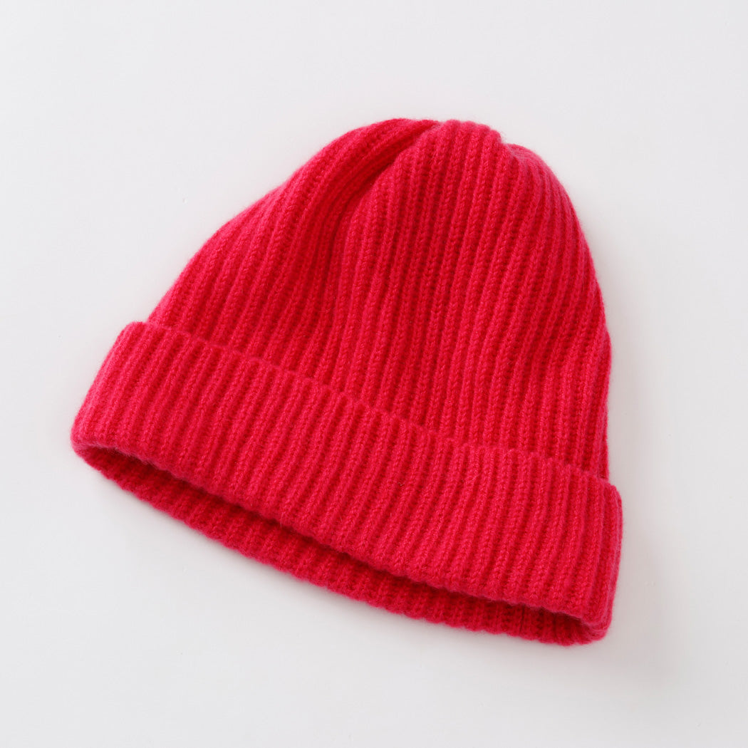 【日本製】カシミヤ100% 両畦編み キャップ レディース / メンズ