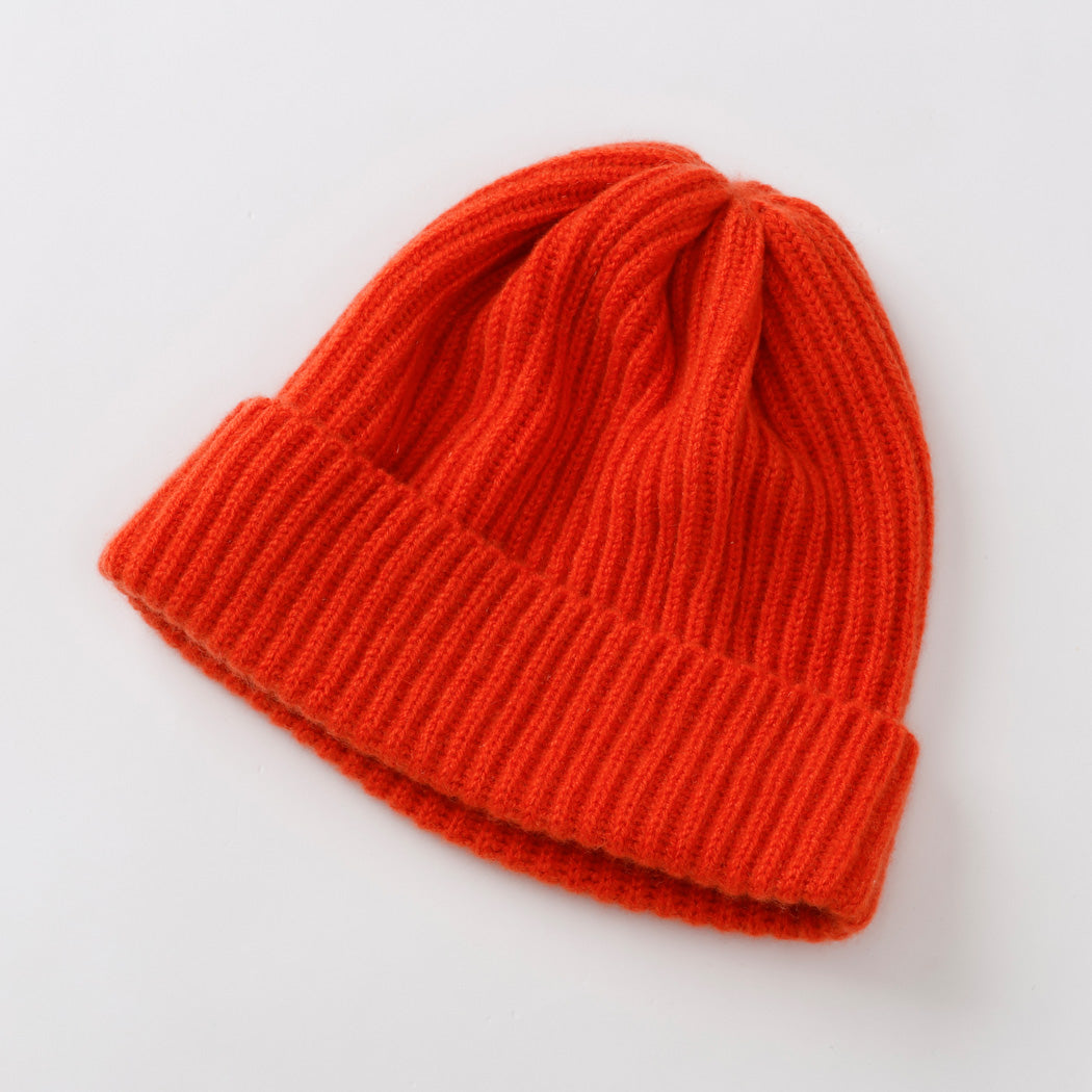 【日本製】カシミヤ100% 両畦編み キャップ レディース / メンズ