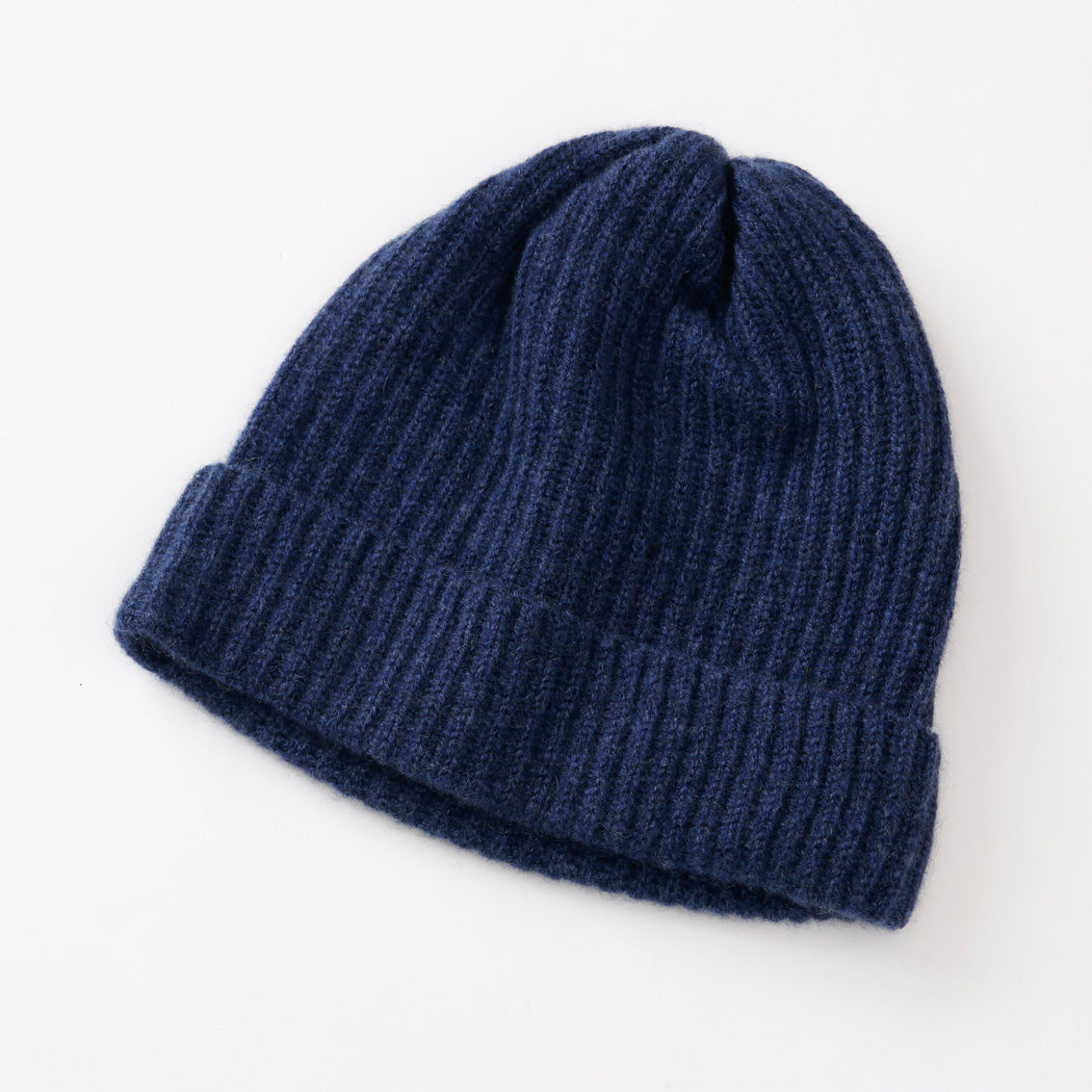 【日本製】カシミヤ100% 両畦編み キャップ レディース / メンズ