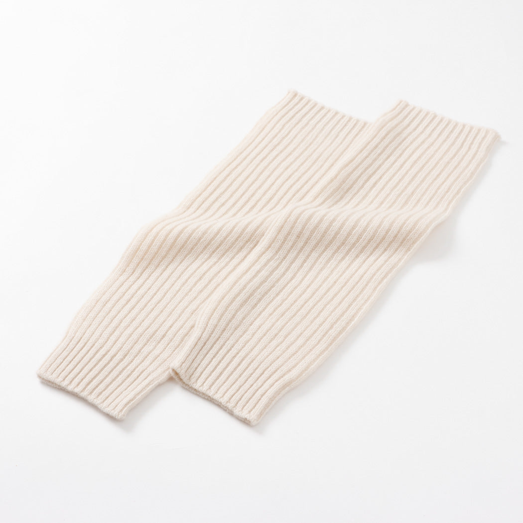 【日本製】カシミヤ100% レッグウォーマー リブ編み レディース