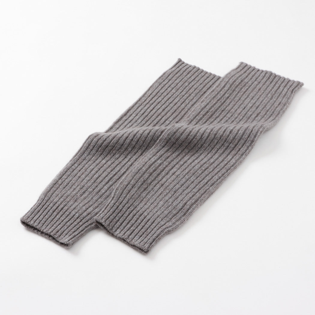 【日本製】カシミヤ100% レッグウォーマー リブ編み レディース