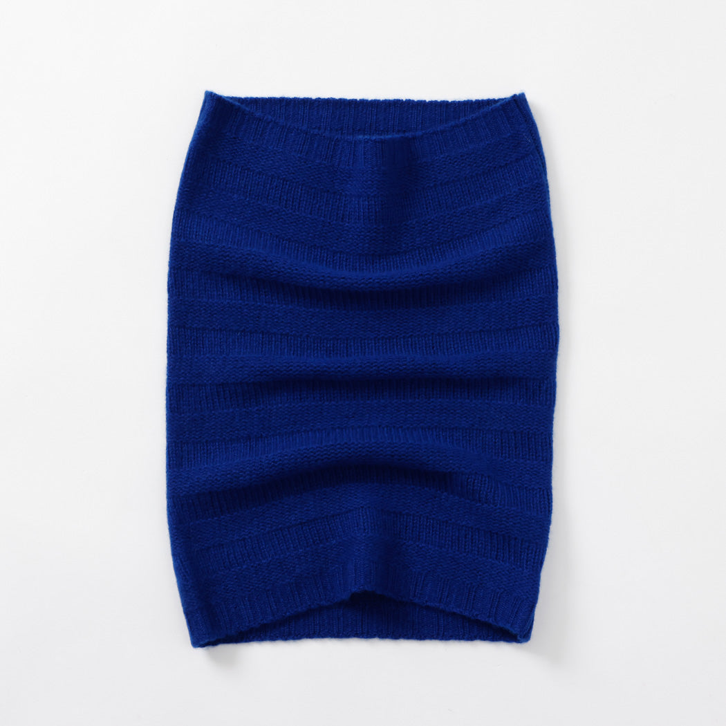 【日本製】カシミヤ100% リンクスボーダー編みネックウォーマー レディース / メンズ