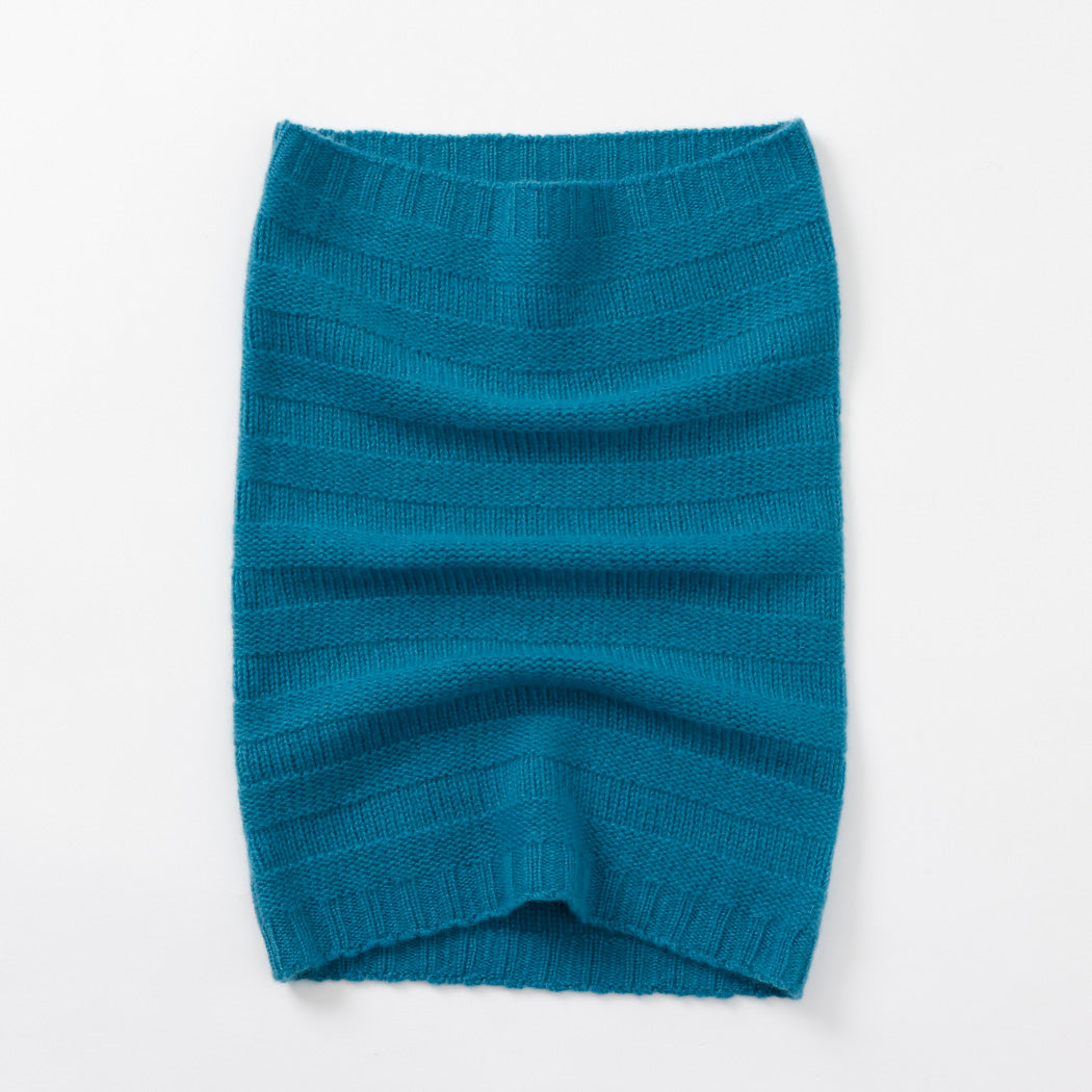 【日本製】カシミヤ100% リンクスボーダー編みネックウォーマー レディース / メンズ