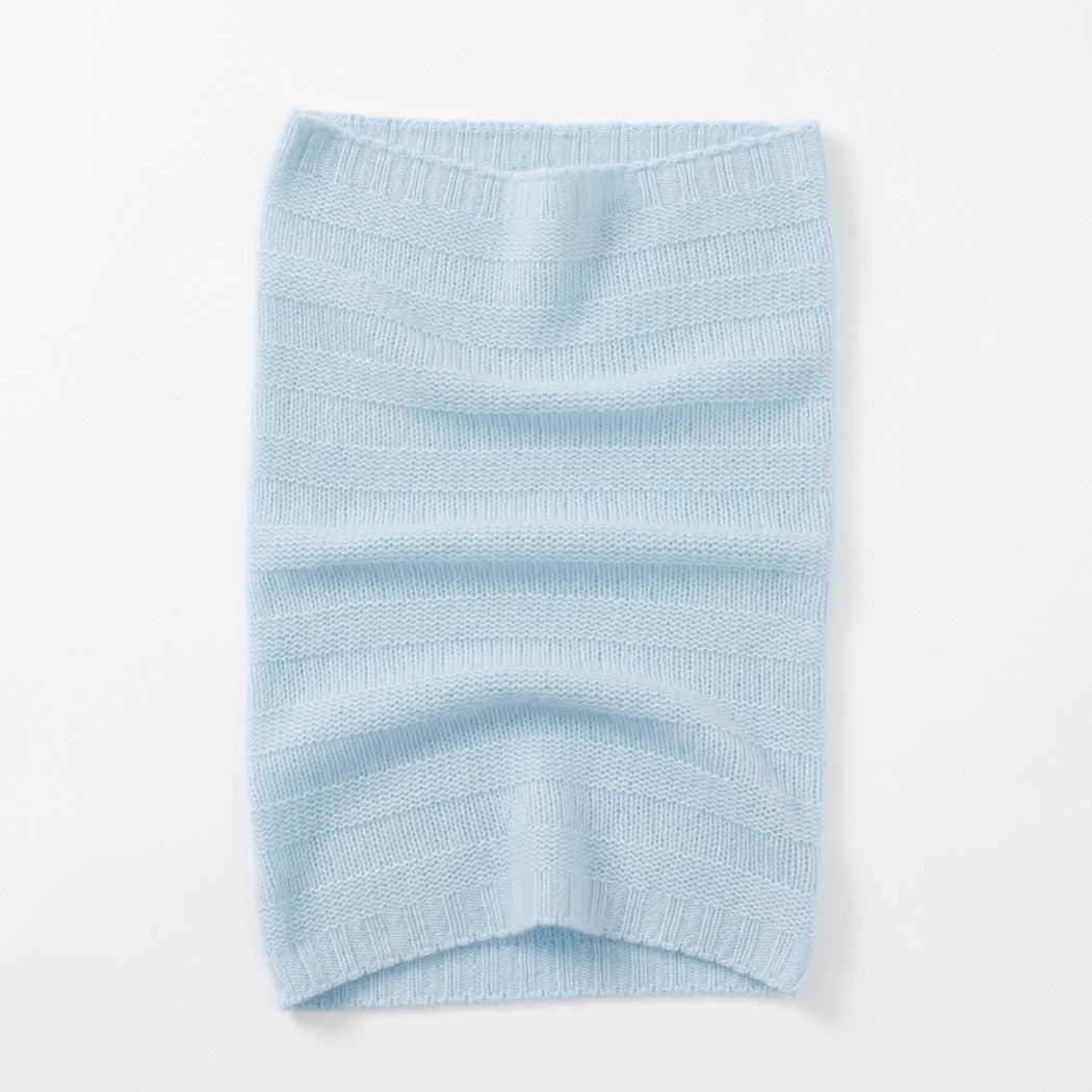 【日本製】カシミヤ100% リンクスボーダー編みネックウォーマー レディース / メンズ