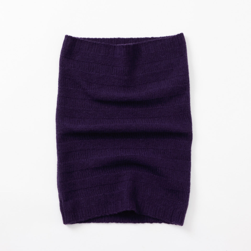 【日本製】カシミヤ100% リンクスボーダー編みネックウォーマー レディース / メンズ