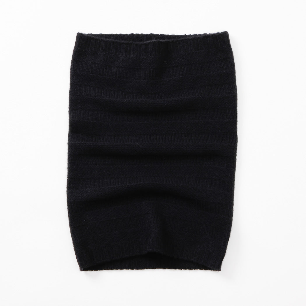 【日本製】カシミヤ100% リンクスボーダー編みネックウォーマー レディース / メンズ