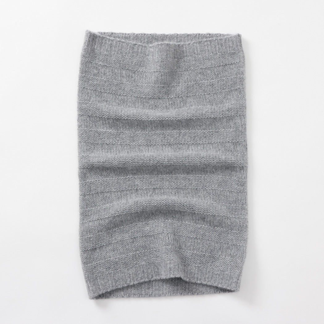 【日本製】カシミヤ100% リンクスボーダー編みネックウォーマー レディース / メンズ