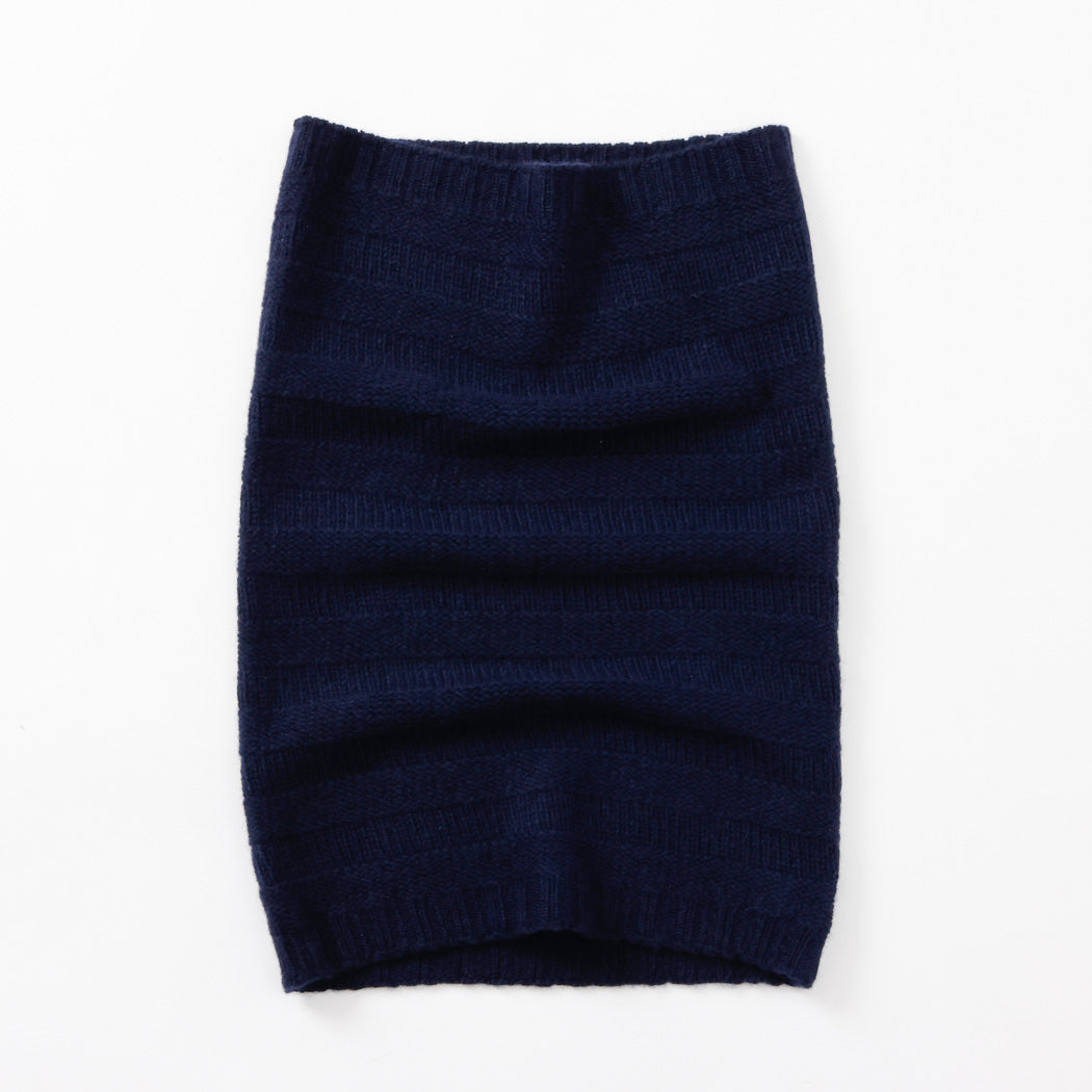 【日本製】カシミヤ100% リンクスボーダー編みネックウォーマー レディース / メンズ