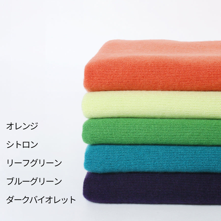 カシミヤ100% ワイドリブ タートルネック ワンピース