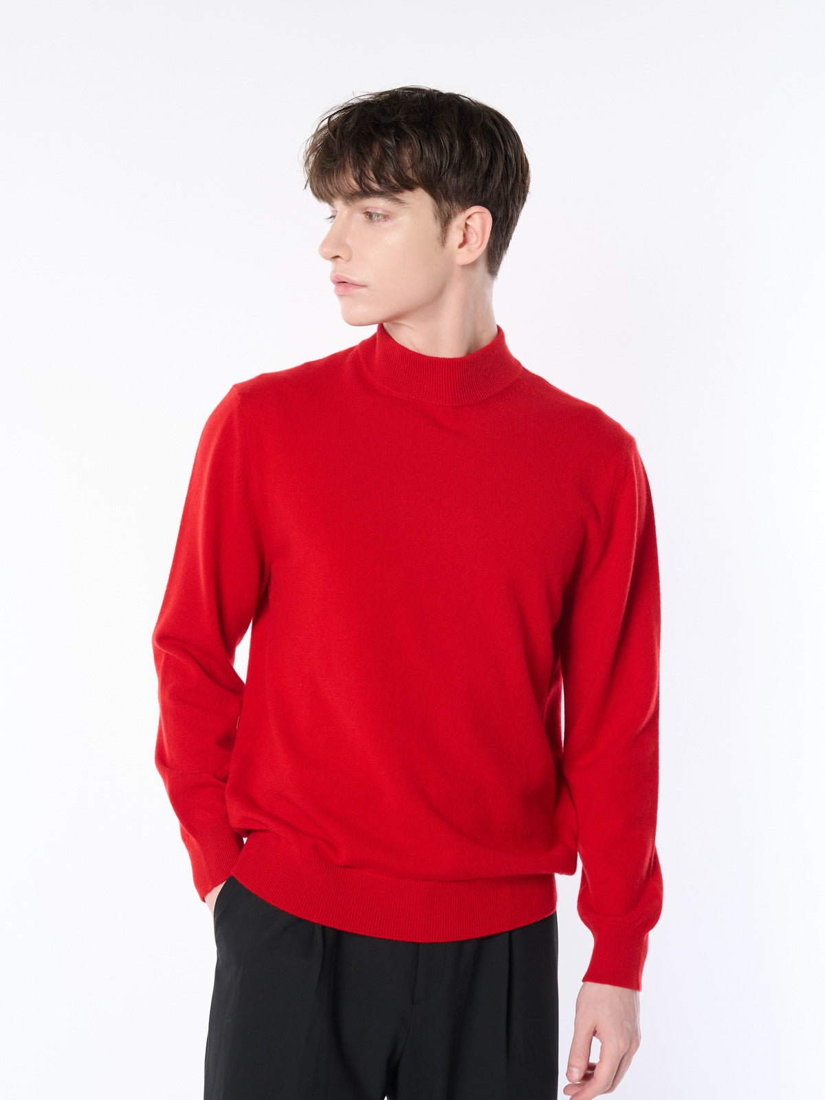 100% cashmere high neck sweater