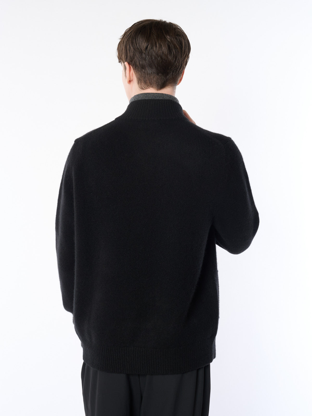 【日本製】カシミヤ100% ハイネック カーディガン メンズ