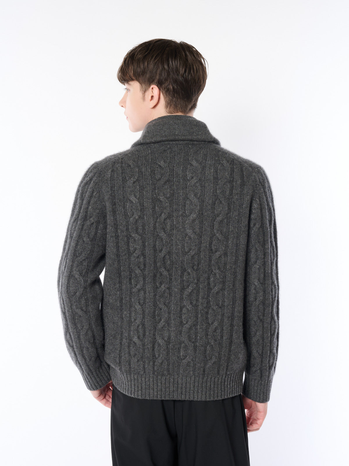 100% of cashmere cable knitting shawl collar cardigans