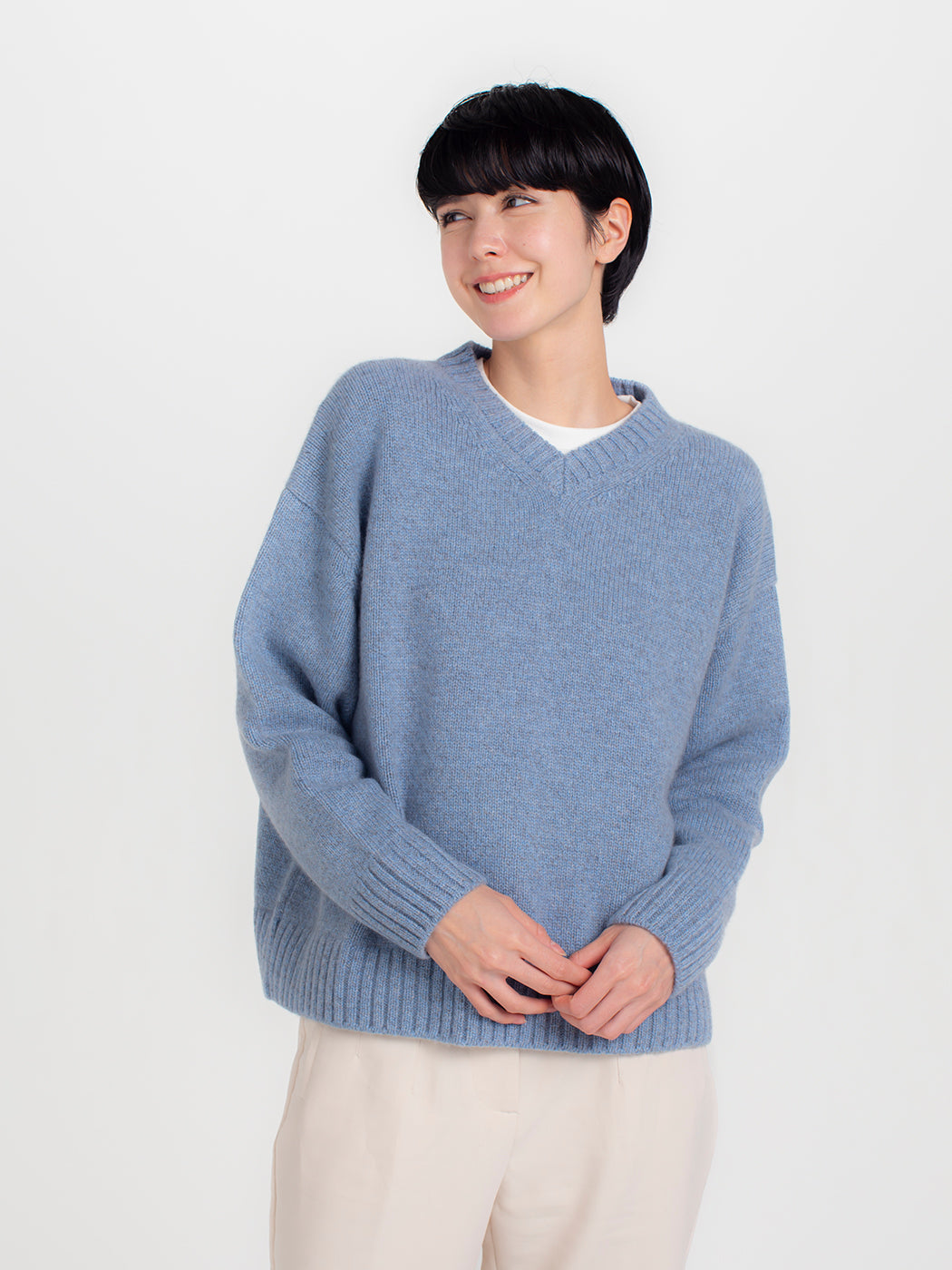 LVSE LVエンボスクルーネック ふやかす カシミヤセーター 新品未使用  