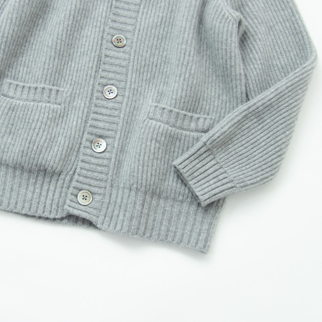 【日本製】カシミヤ100% 両畦編み ショールカラー カーディガン メンズ