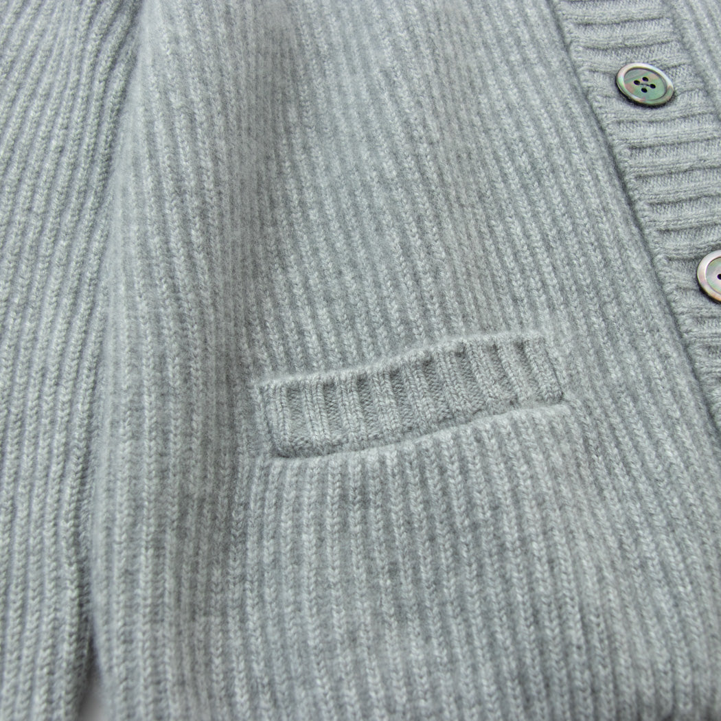 【日本製】カシミヤ100% 両畦編み ショールカラー カーディガン メンズ