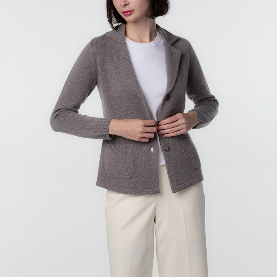 100% cashmere tailored knit jacket