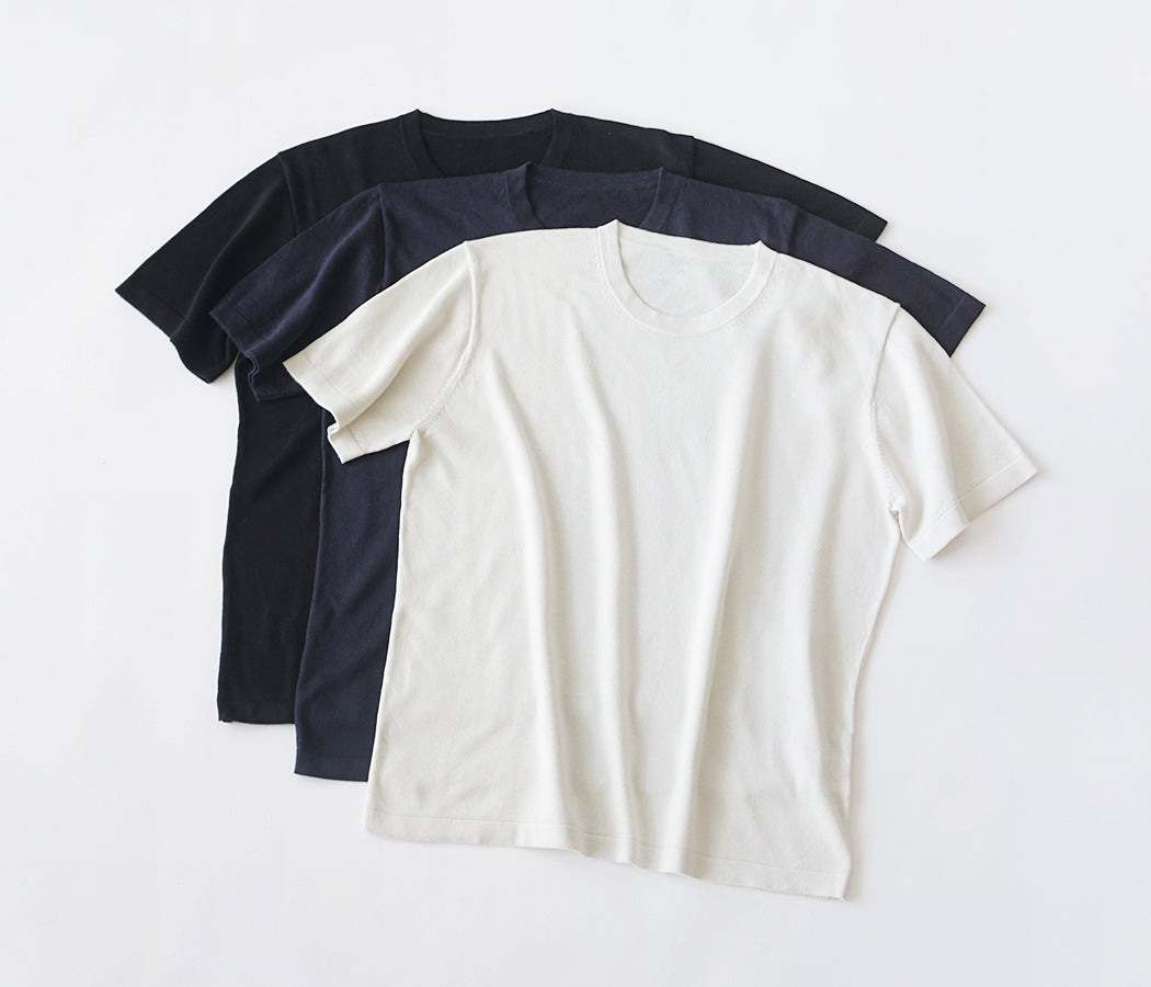 100%シルク ふわふわウォッシャブル クルーネックTシャツ【男女兼用 