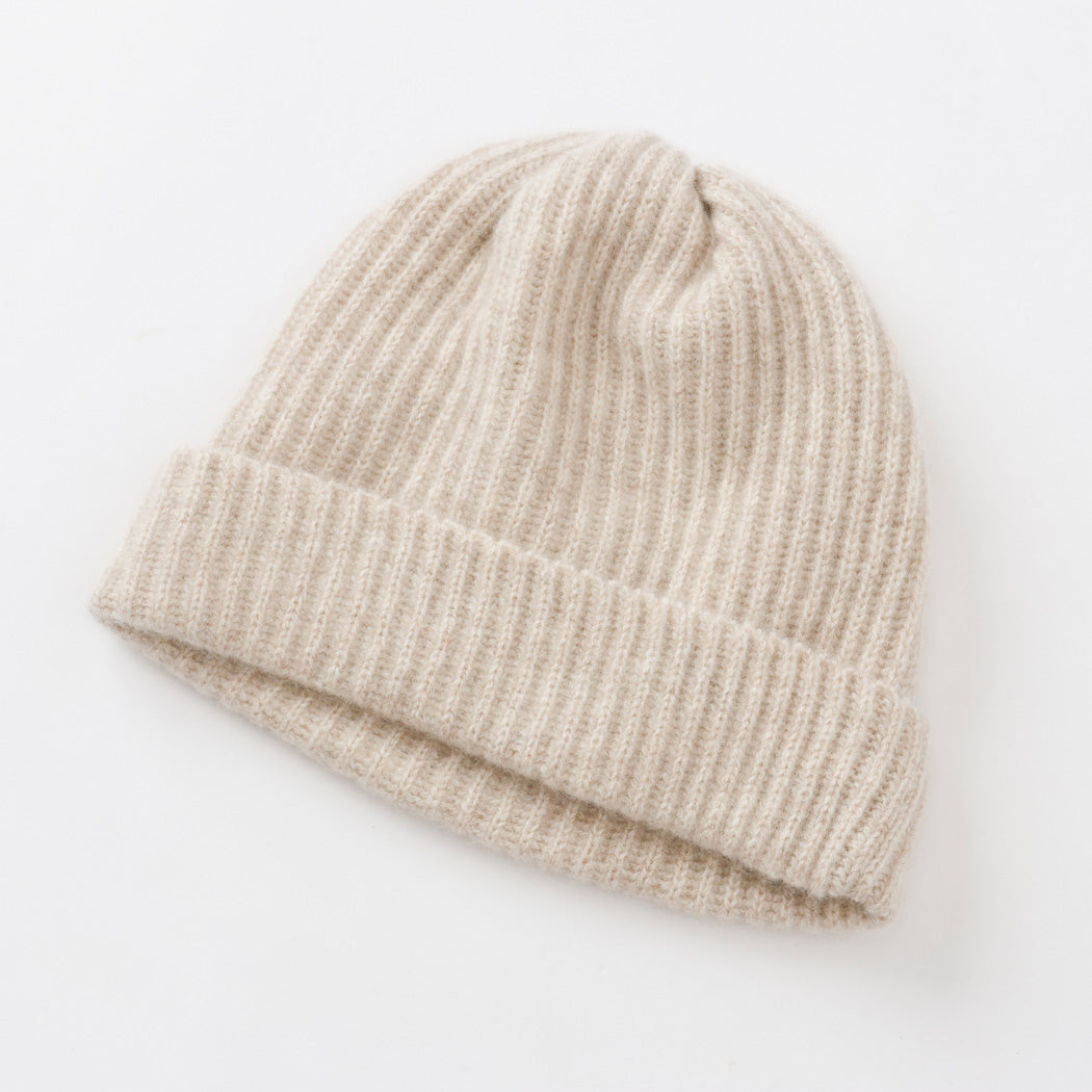 日本製】カシミヤ100% 両畦編み キャップ レディース / メンズ