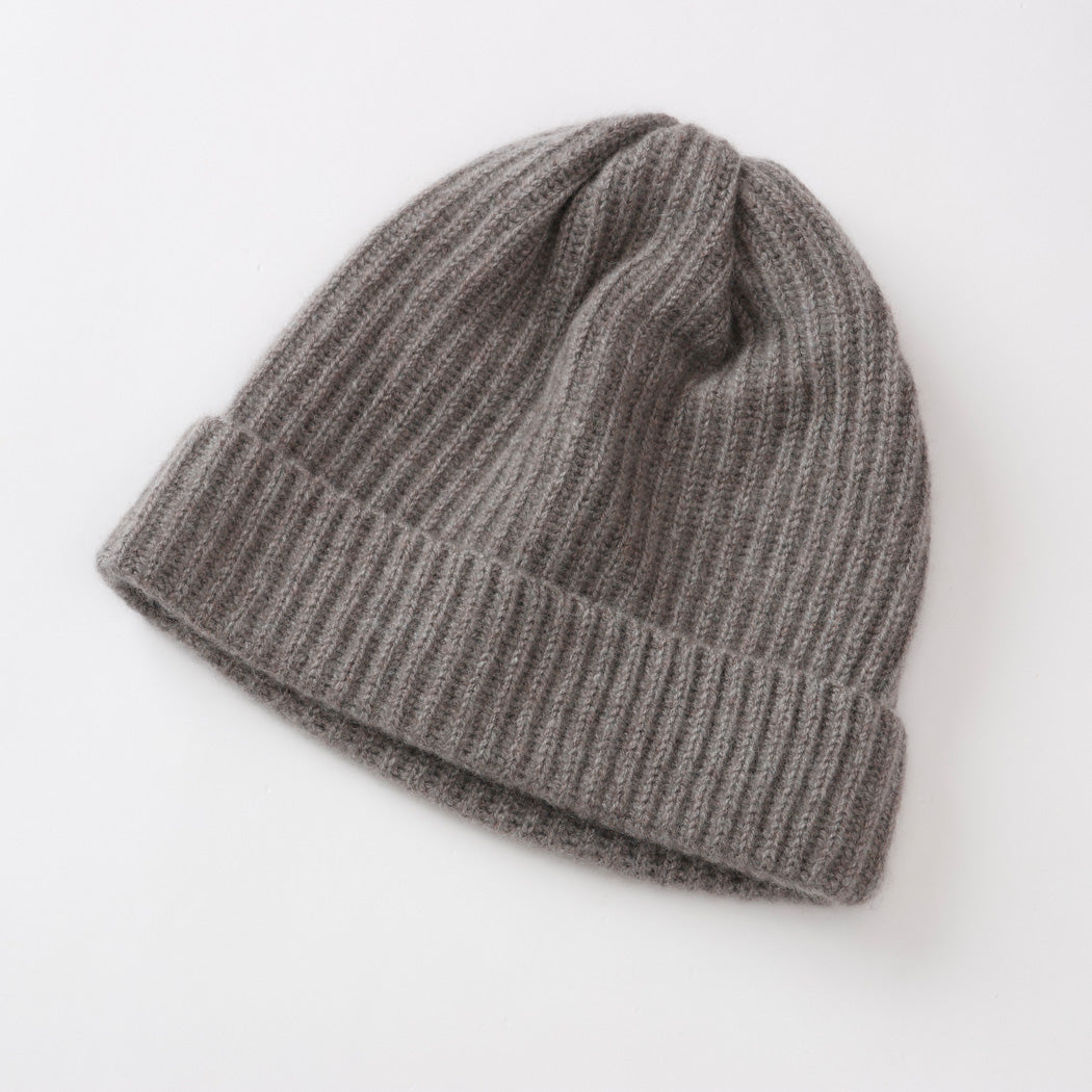 【日本製】カシミヤ100% 両畦編み キャップ レディース / メンズ