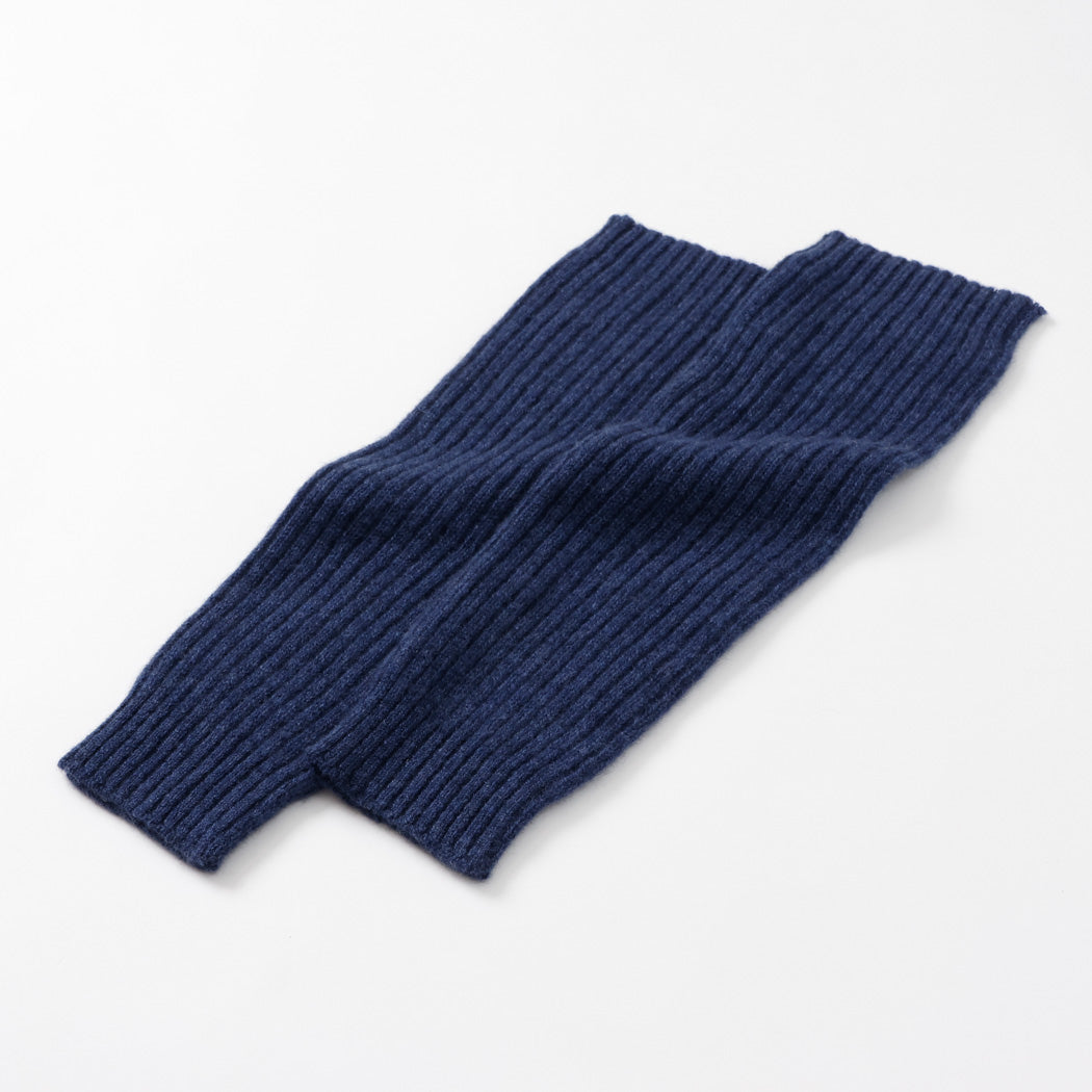 【日本製】カシミヤ100% レッグウォーマー リブ編み レディース