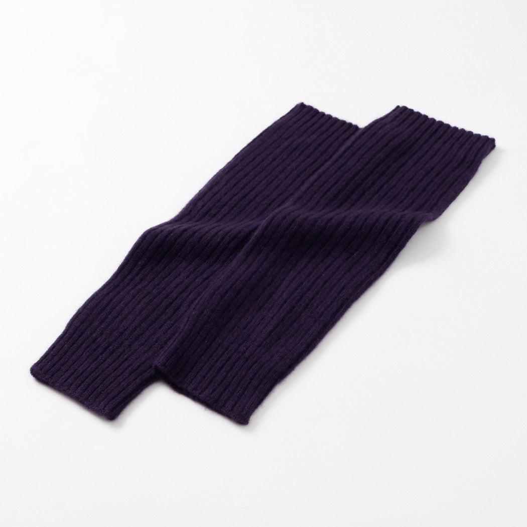 【日本製】カシミヤ100% レッグウォーマー リブ編み レディース