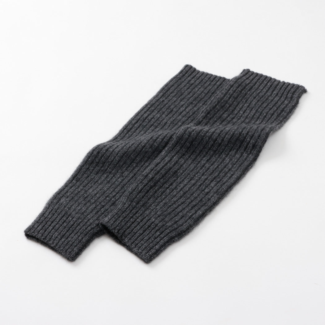 【日本製】カシミヤ100% レッグウォーマー リブ編み レディース