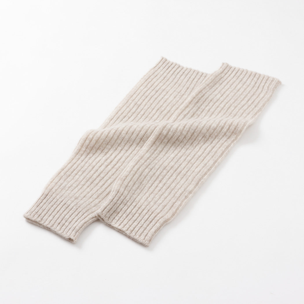 【日本製】カシミヤ100% レッグウォーマー リブ編み レディース