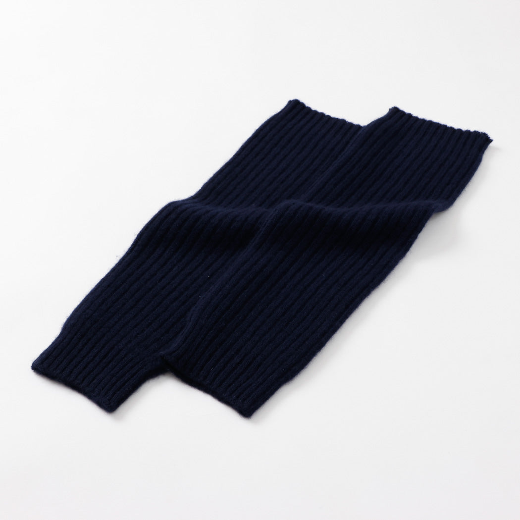 【日本製】カシミヤ100% レッグウォーマー リブ編み レディース