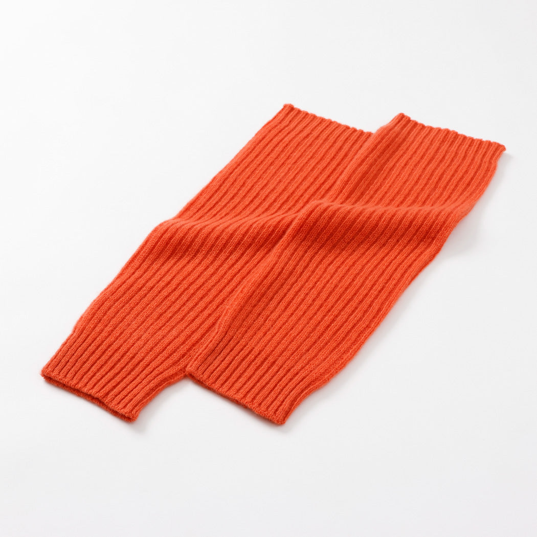 【日本製】カシミヤ100% レッグウォーマー リブ編み レディース