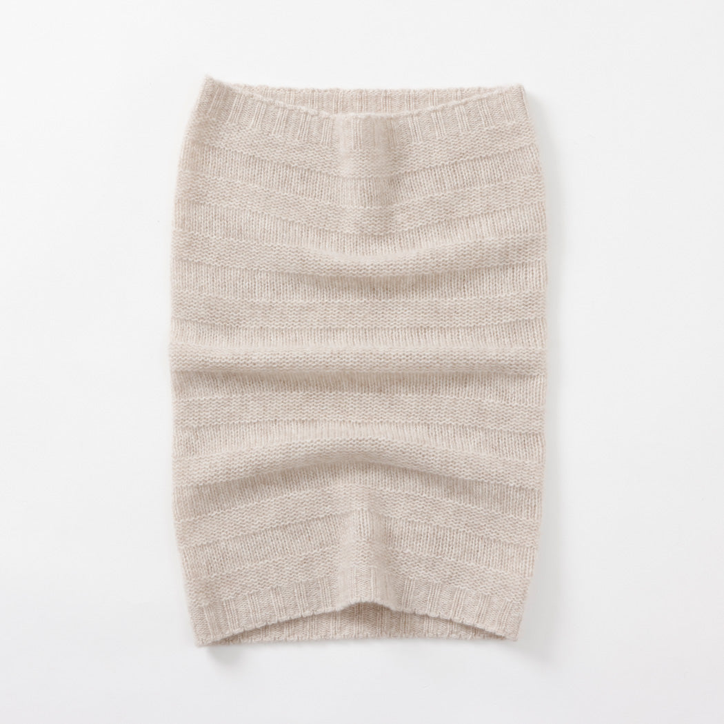 【日本製】カシミヤ100% リンクスボーダー編みネックウォーマー レディース / メンズ