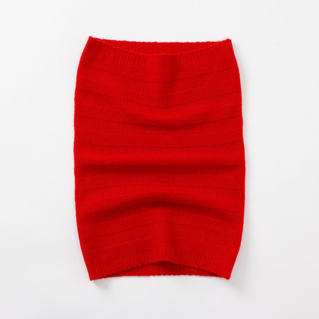 【日本製】カシミヤ100% リンクスボーダー編みネックウォーマー レディース / メンズ