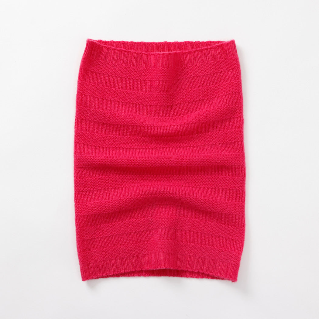 【日本製】カシミヤ100% リンクスボーダー編みネックウォーマー レディース / メンズ