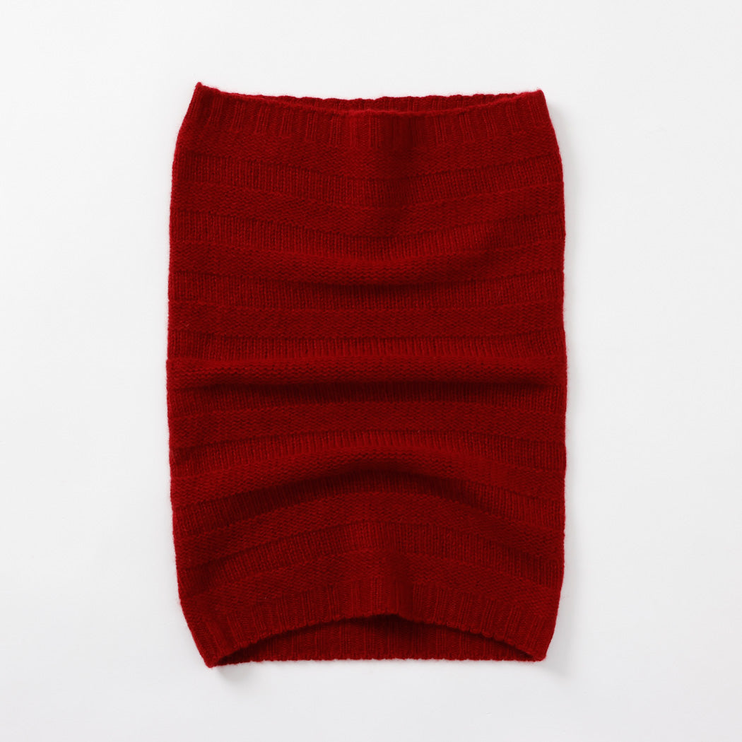 【日本製】カシミヤ100% リンクスボーダー編みネックウォーマー レディース / メンズ