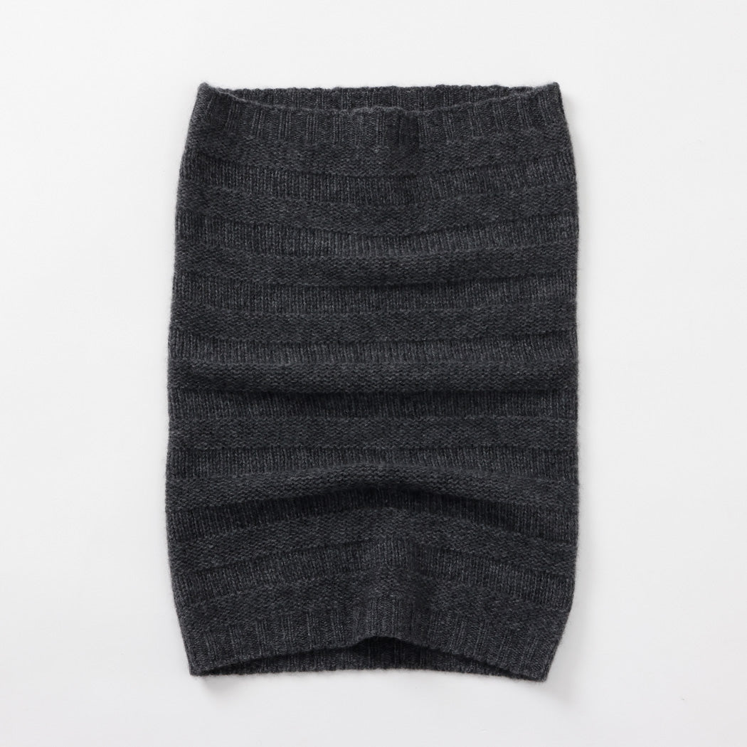 【日本製】カシミヤ100% リンクスボーダー編みネックウォーマー レディース / メンズ