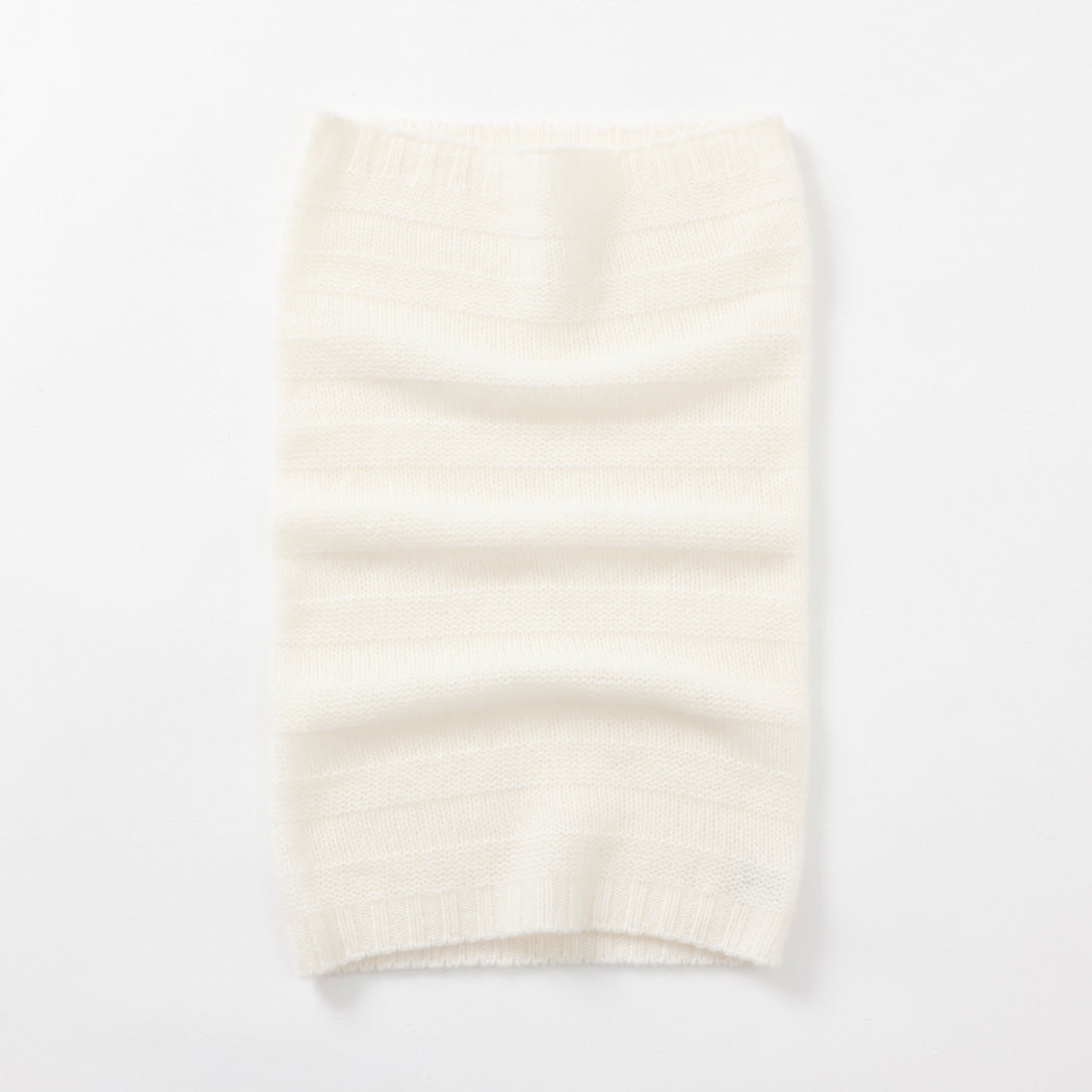 【日本製】カシミヤ100% リンクスボーダー編みネックウォーマー レディース / メンズ