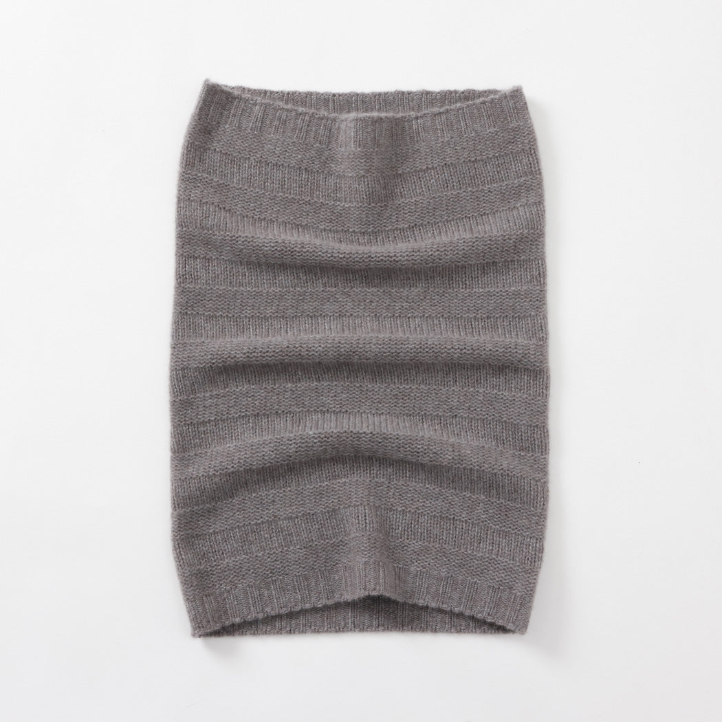 【日本製】カシミヤ100% リンクスボーダー編みネックウォーマー レディース / メンズ