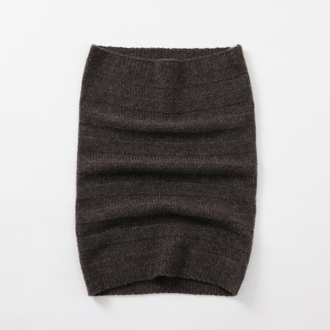 【日本製】カシミヤ100% リンクスボーダー編みネックウォーマー レディース / メンズ