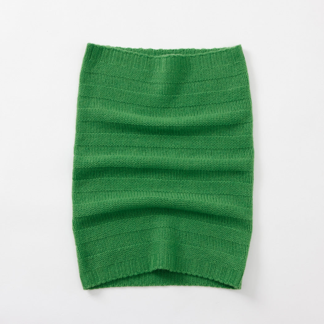 【日本製】カシミヤ100% リンクスボーダー編みネックウォーマー レディース / メンズ