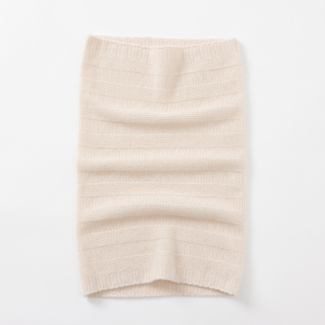 【日本製】カシミヤ100% リンクスボーダー編みネックウォーマー レディース / メンズ
