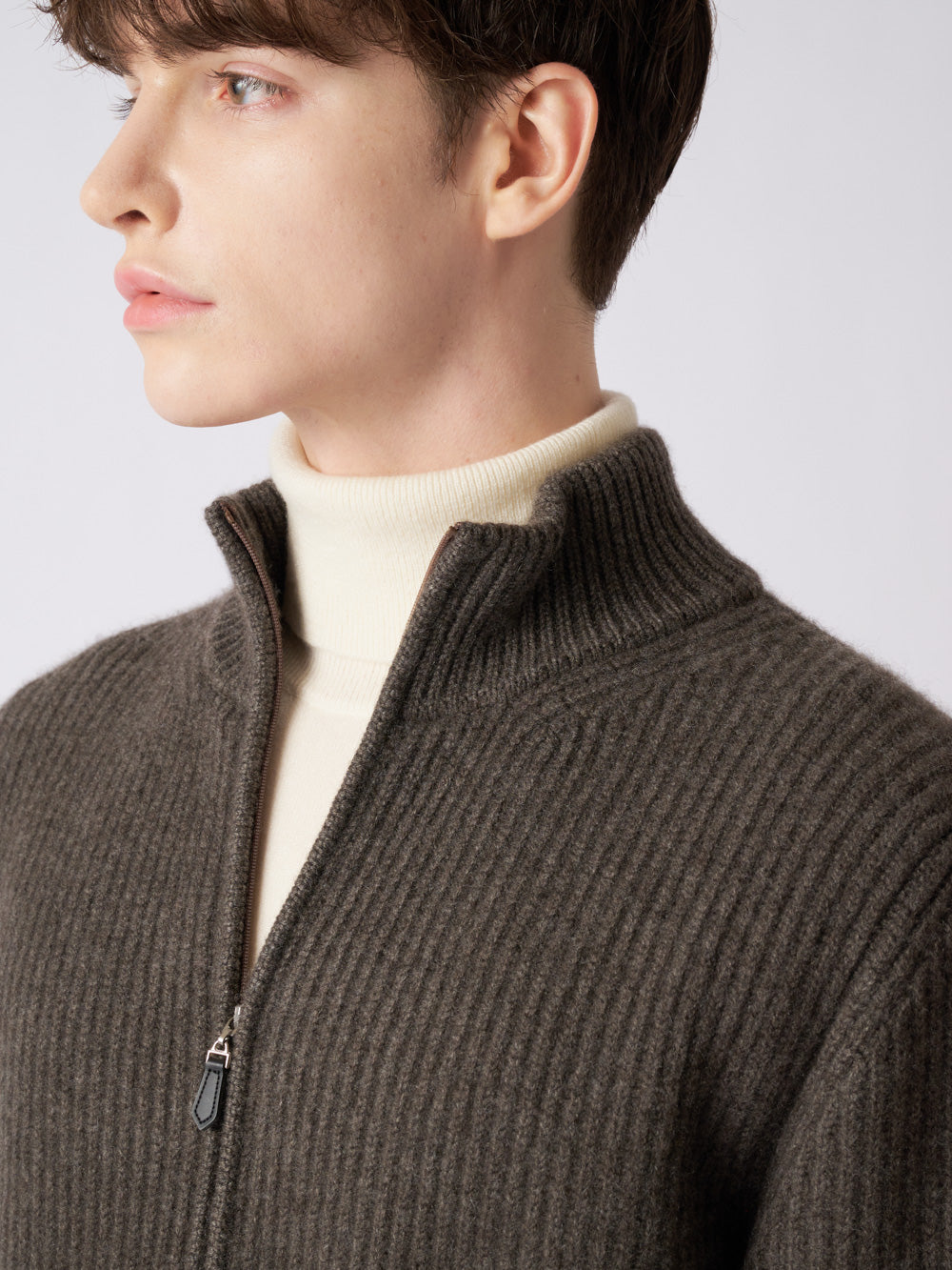 NO.7-230LANVIN collection 38 ニットジップジャケット テーラーカラー