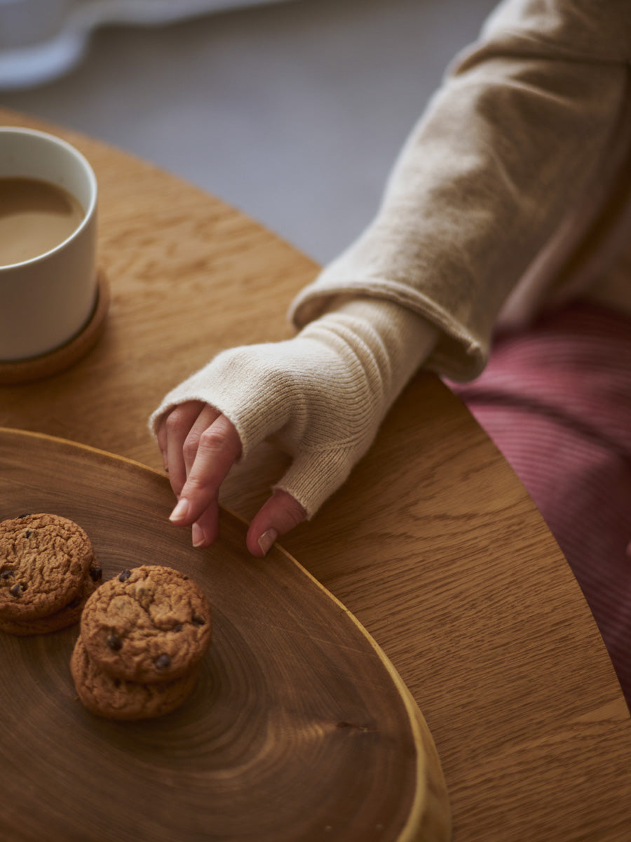 日本製】カシミヤ100% ハンドウォーマー ロングサイズ レディース