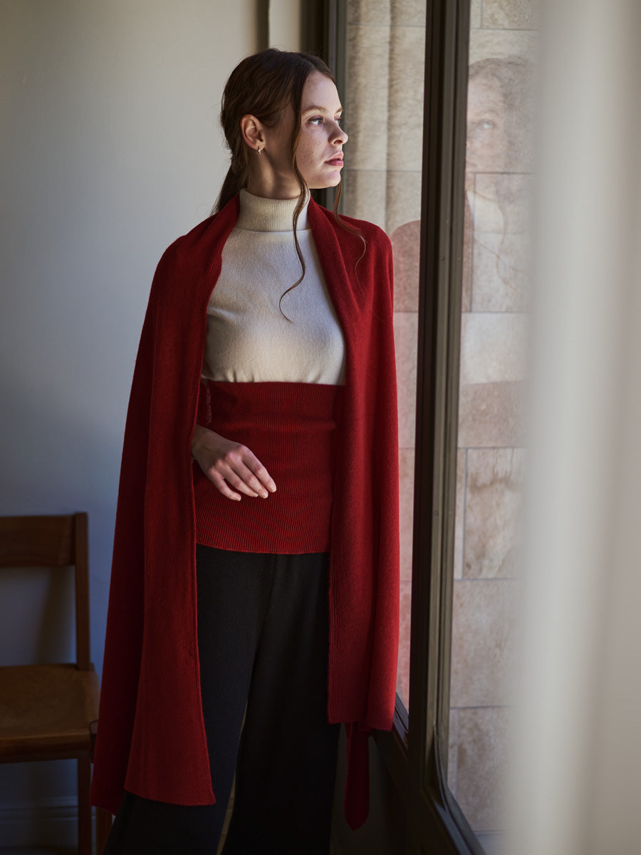 【日本製】カシミヤ100% ボディウォーマー（腹巻き）レディース メンズ