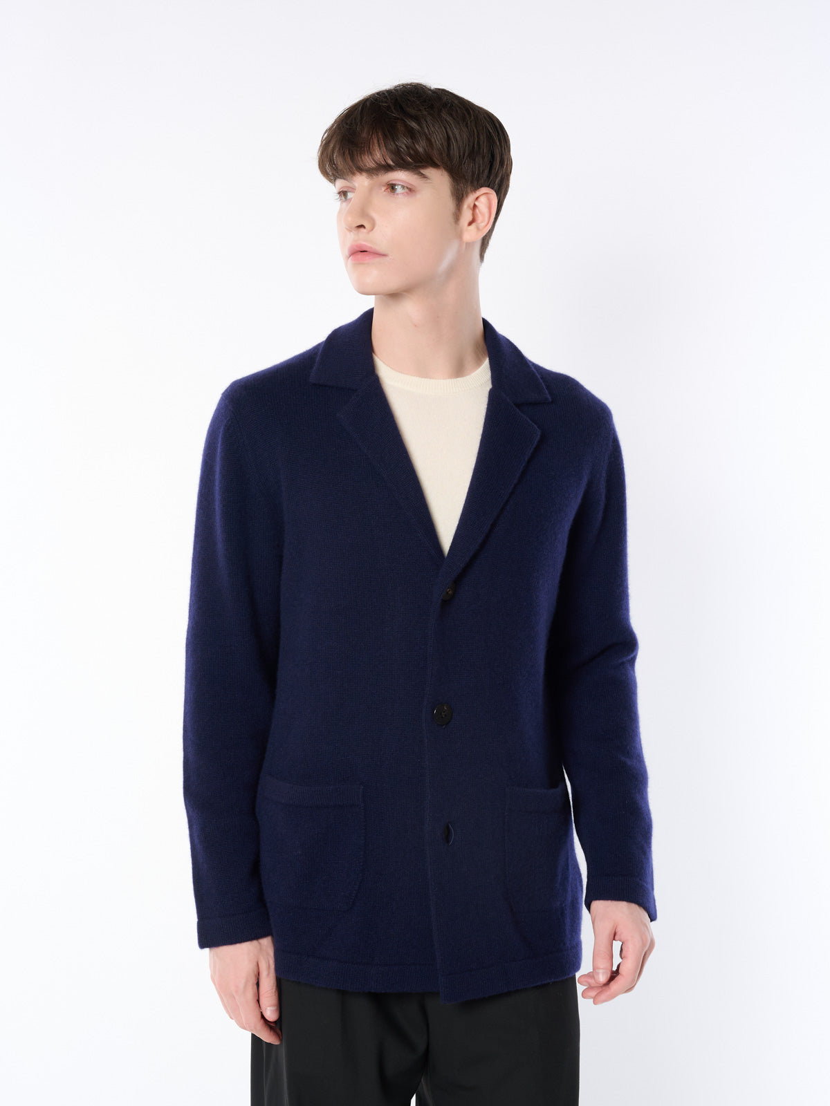 [Made in Japan] 100% Cashmere Tailored Knit Jacket for Men