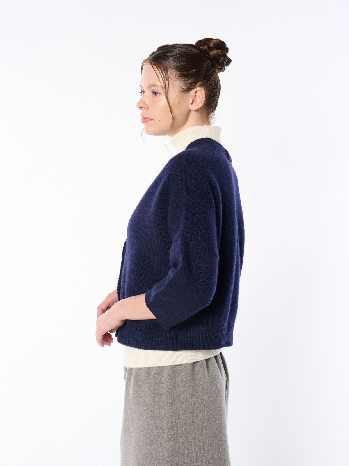 [Made in Japan] 100% Cashmere Bolero Cardigan for Women