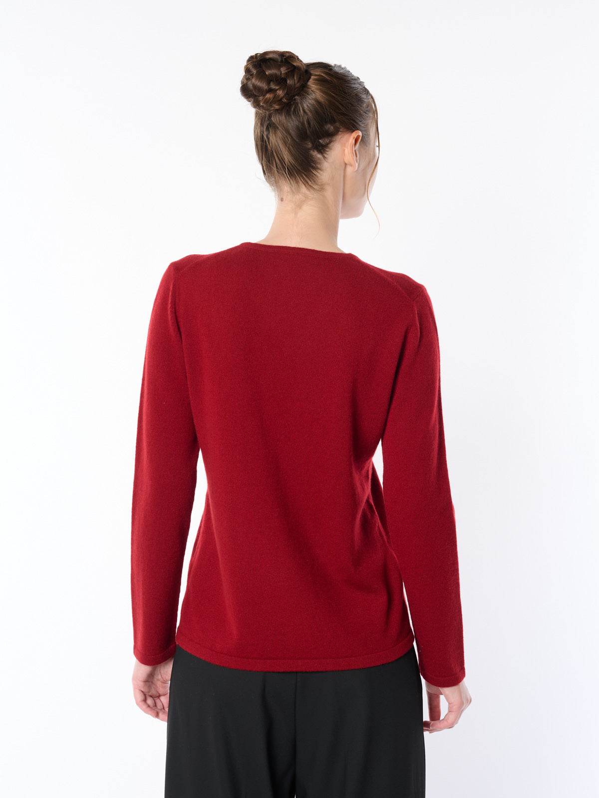 100% cashmere V-neck waist shape sweater bag knitting type