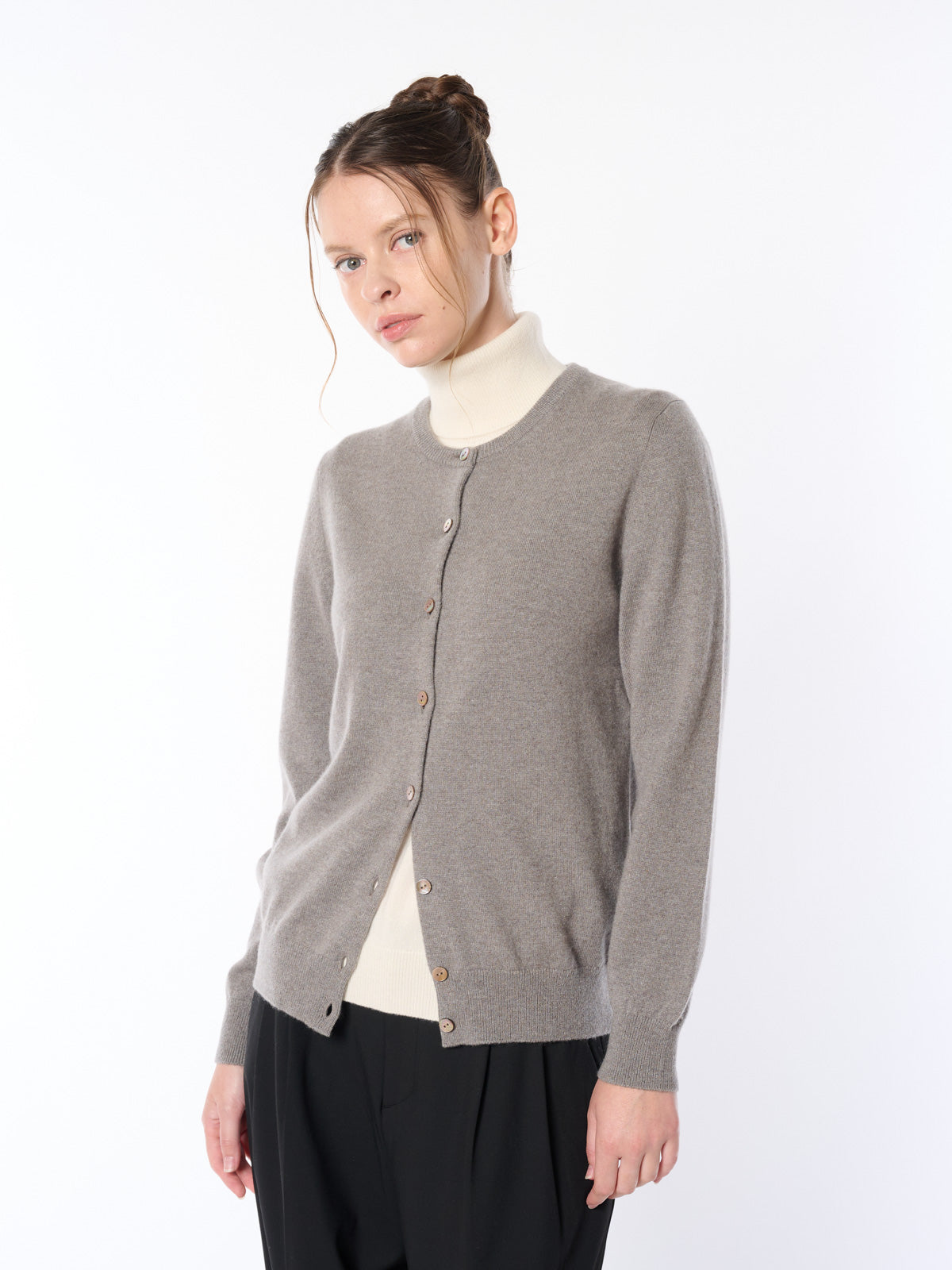 Cashmere 100% Crewneck Cardigan Rib Type