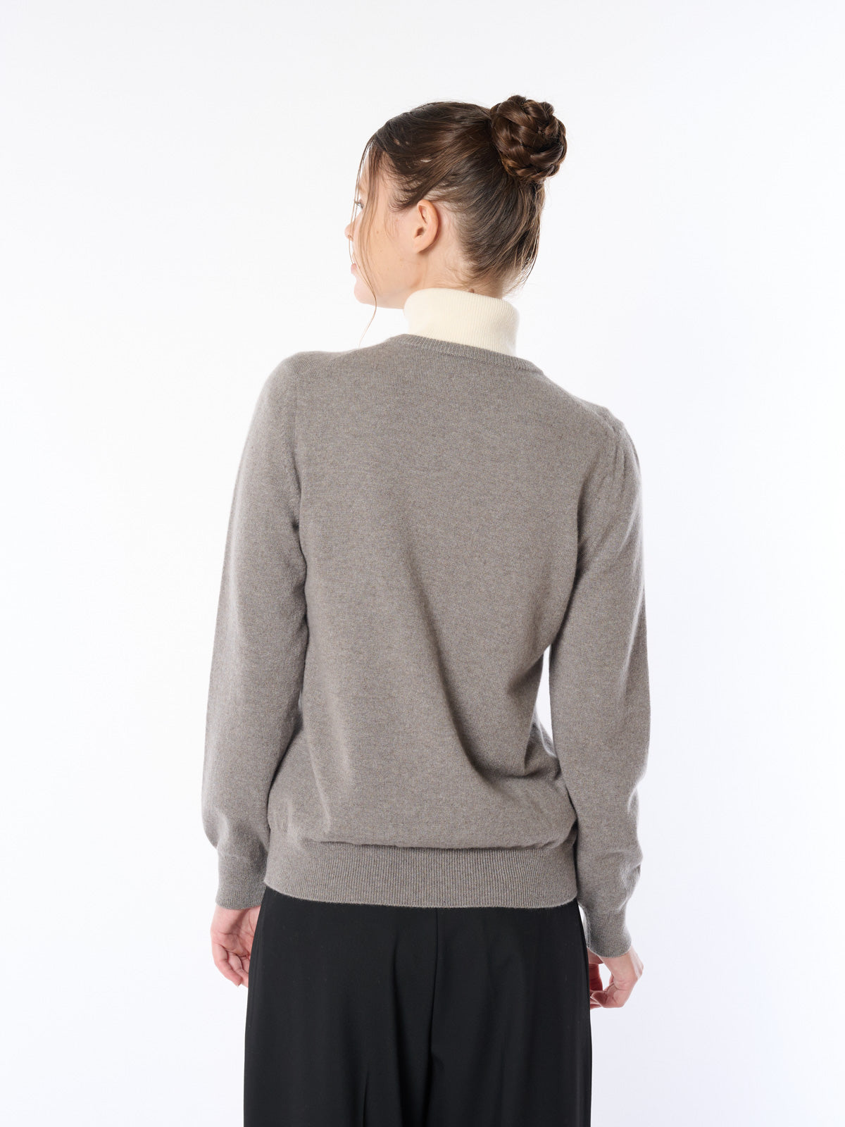 Cashmere 100% Crewneck Cardigan Rib Type