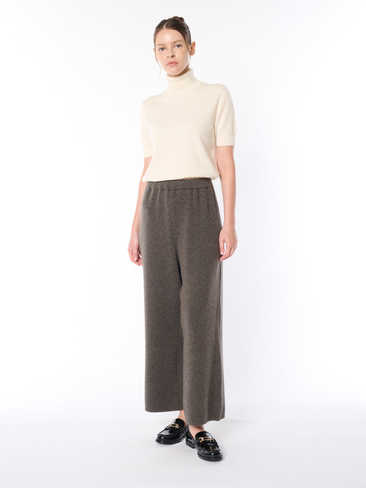 【日本製】カシミヤ100% ニットパンツ レディース