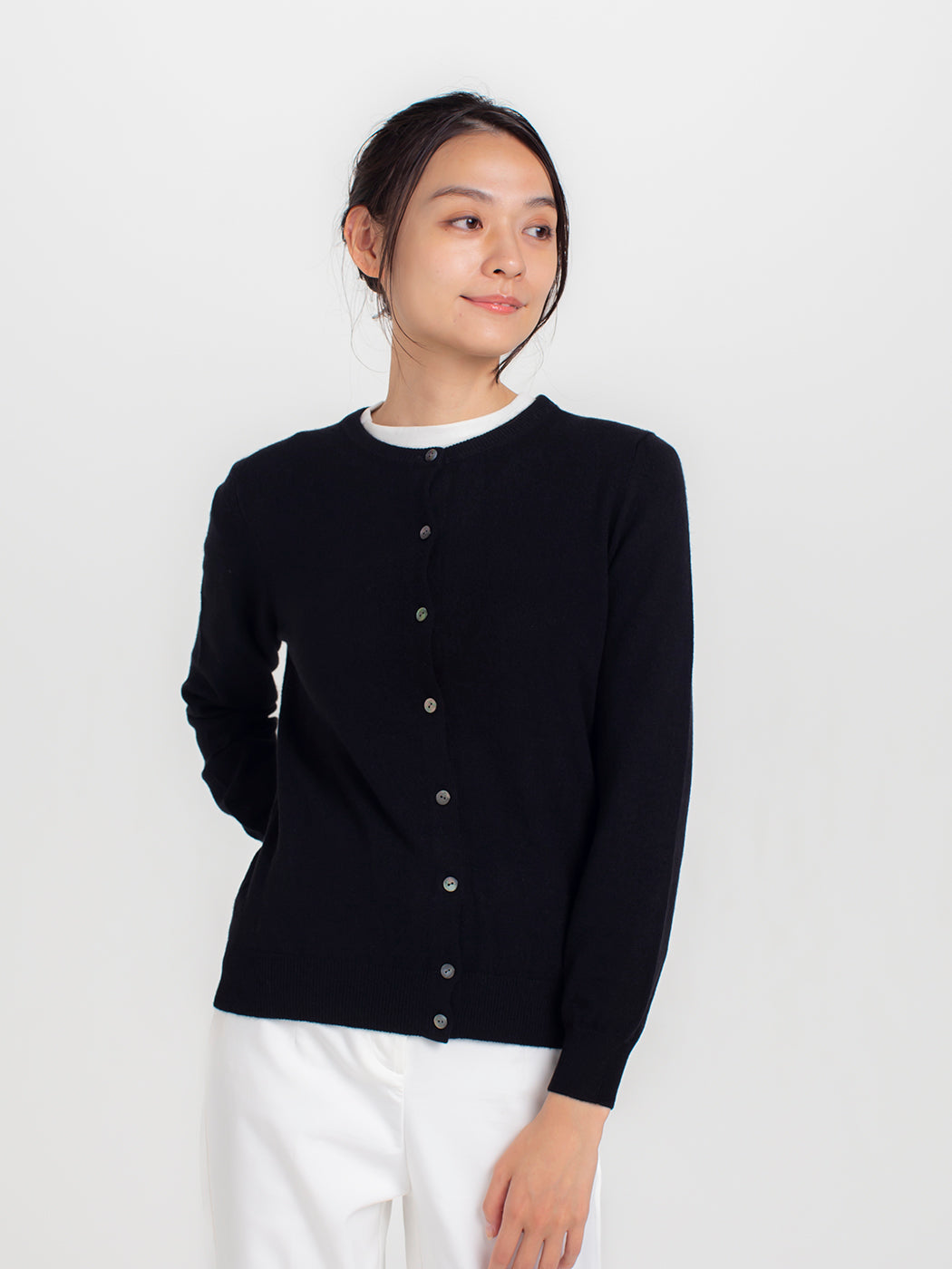 Cashmere 100% Crewneck Cardigan Rib Type