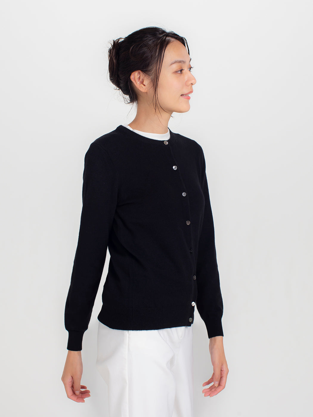 Cashmere 100% Crewneck Cardigan Rib Type